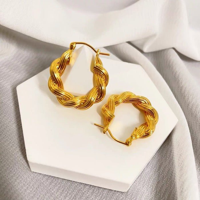 Vintage style braided hoop earrings