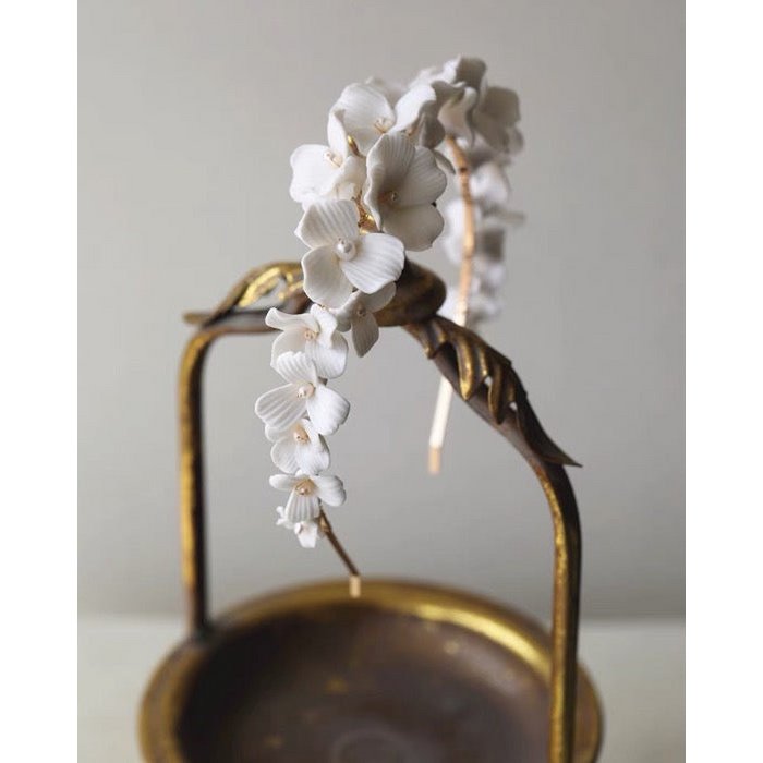 Romantic Ceramic Flower Bridal Headband