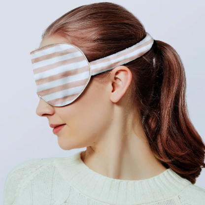 100% Silk Relaxation Sleep Mask-19mm-Straps on Checkerboard Patterns-Oversize