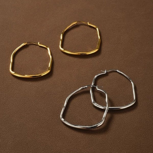 Japanese style minimalist artistic hoop earrings