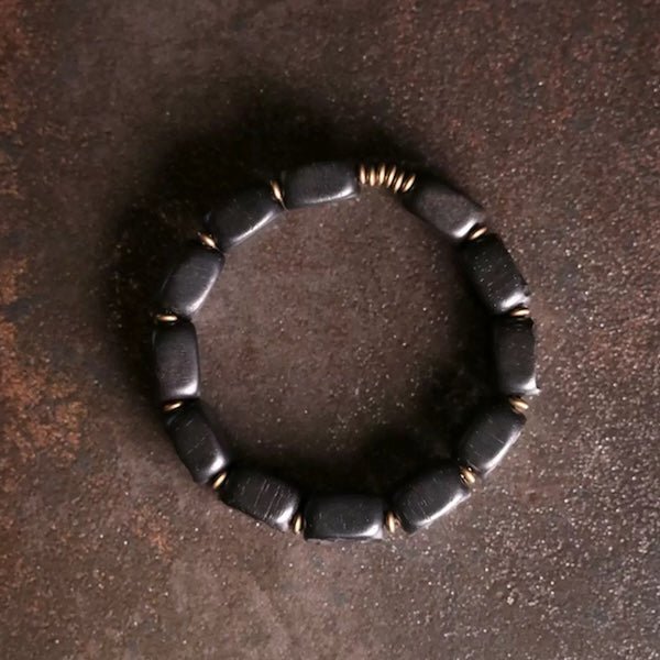 Black sandal wooden square plate bracelet