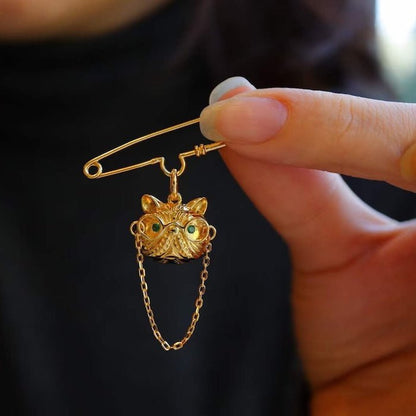 Cute Sparkling Doctor Cat Brooch