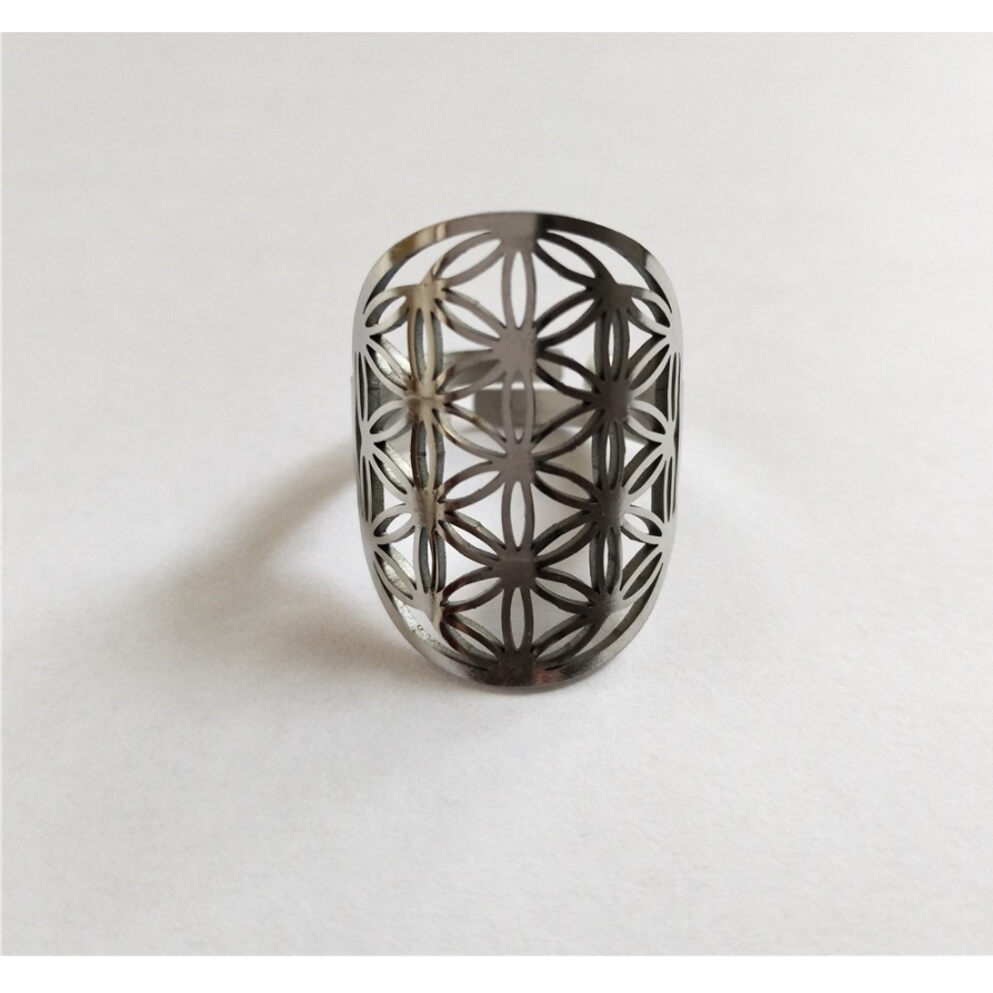 Ring 'Flower of Life' in 925 silver or gold plated