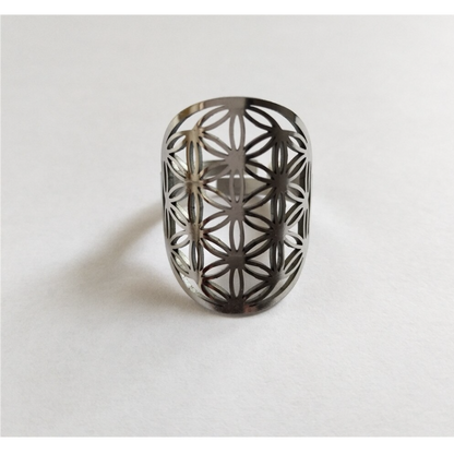 Ring 'Flower of Life' in 925 silver or gold plated