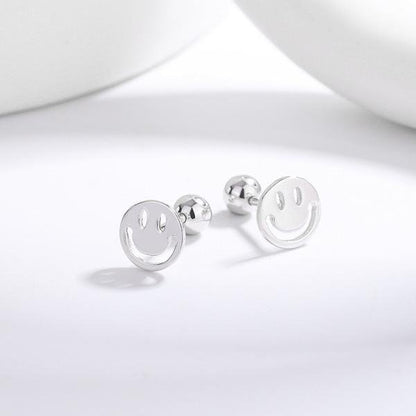 Timeless design smiling face stud earrings