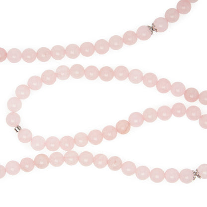 Bracelet Mala "Comfort and Love from Buddha" 108 beads in Rose Quartz