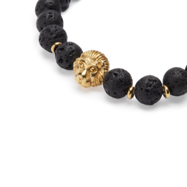 Bracelet 'Strength and power of the lion' made of lava stones