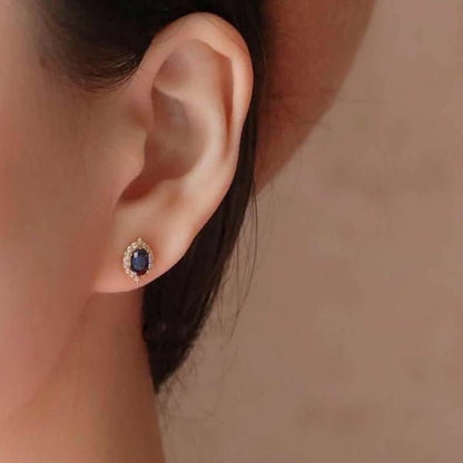 Sapphire look blue crystal earrings