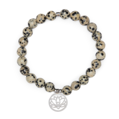 Mala Lotus Bracelet "Joy of Being" in Dalmatian Jasper