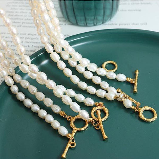 Timeless pearl bead necklace with OT clasp