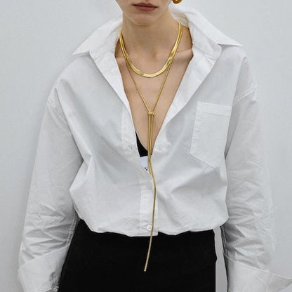 Minimalist Triangle Bone Chain Extendable Necklace