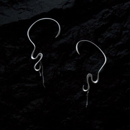 Chic wavy line large ear cuffs - one pair