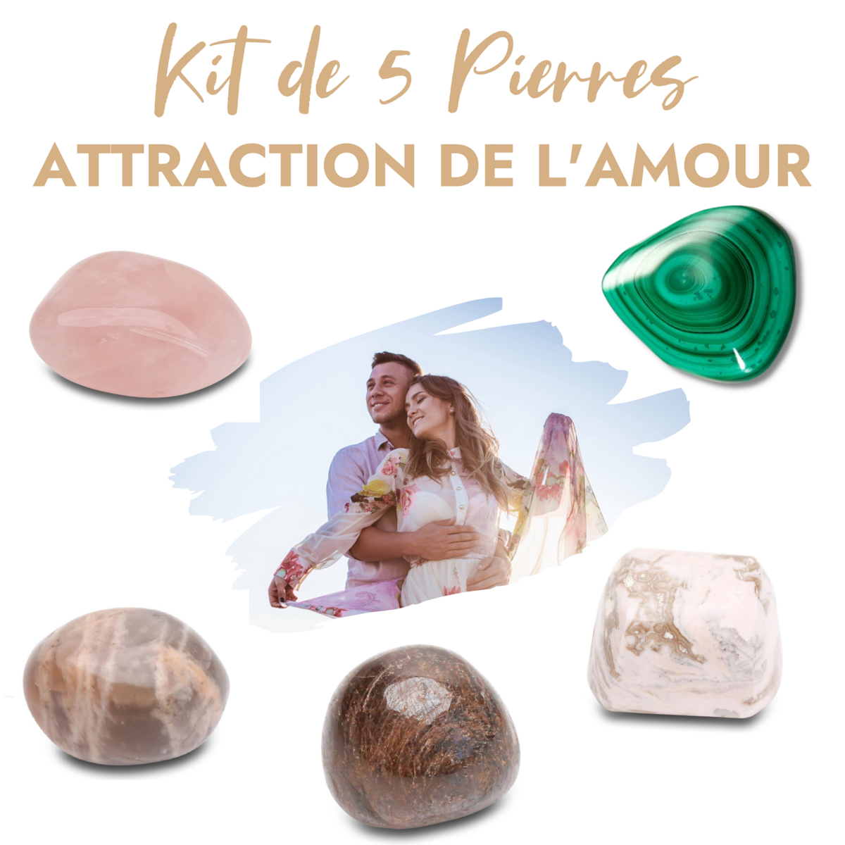 Kit of 5 stones “Attraction of love”