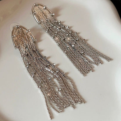 Sparkling Tassel Longline Earrings