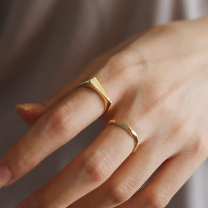 Hartvormige slanke ring-verguld