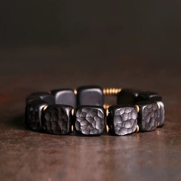 Black sandal wooden square plate bracelet