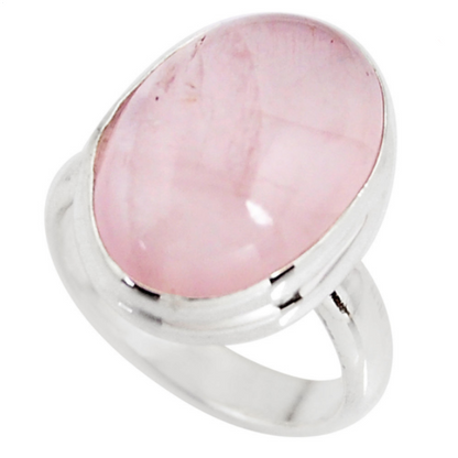 Force of Love ring in rose quartz and 925 silver