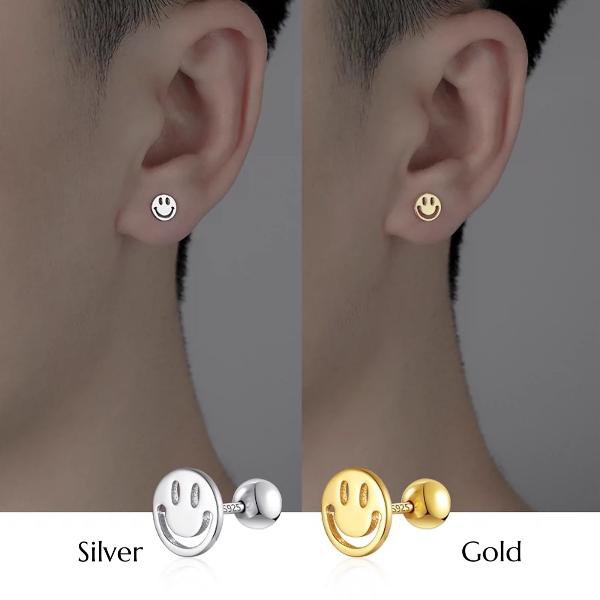 Timeless design smiling face stud earrings