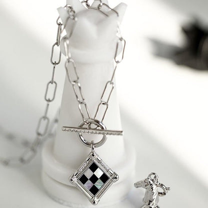 Modern Gallery - Vintage Style Plaid Necklace