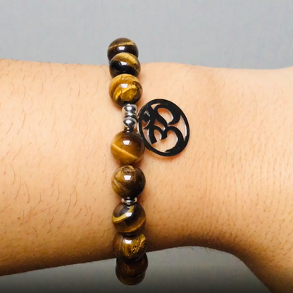 Bracelet "OM" in Tiger Eye