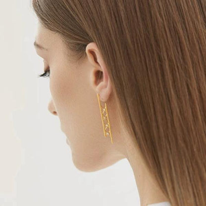 Minimalist beaded net earrings