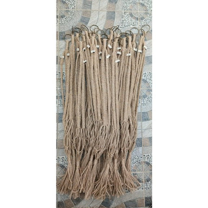 Luna-Leena plantenhanger macrame jute & zilver - handgemaakt in Nepal